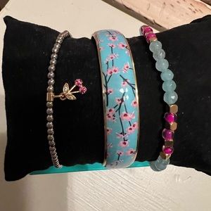 Three Piece Cherry Blossom Art Deco Set by Rustic Cuff